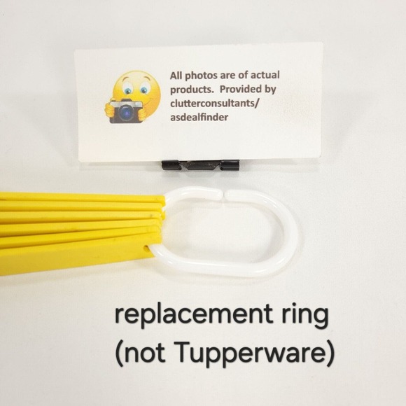 Vintage Tupperware Measuring Spoons w/ ring Set of 6 Bright Yellow - Picture 4 of 5